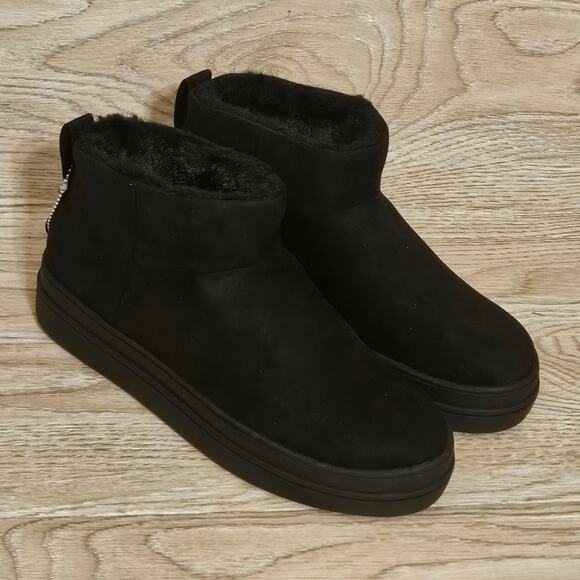 J Slides Faux Fur Lined Suede Luxe Bootie Platform Ankle Boots Nicely WP Size 8M - Picture 10 of 10